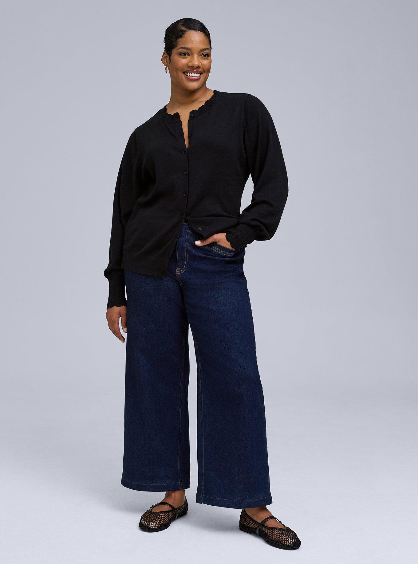 Belle Isle Scalloped Detail Pointelle Cardigan