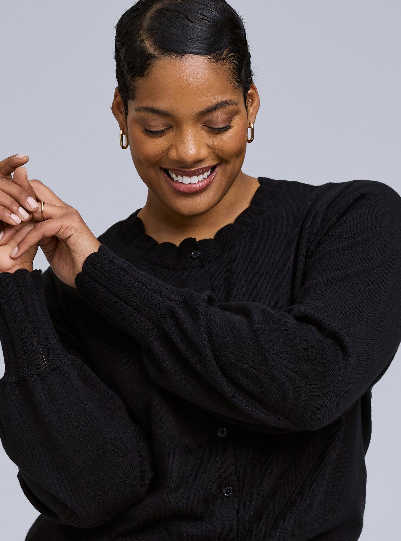 Belle Isle Scalloped Detail Pointelle Cardigan