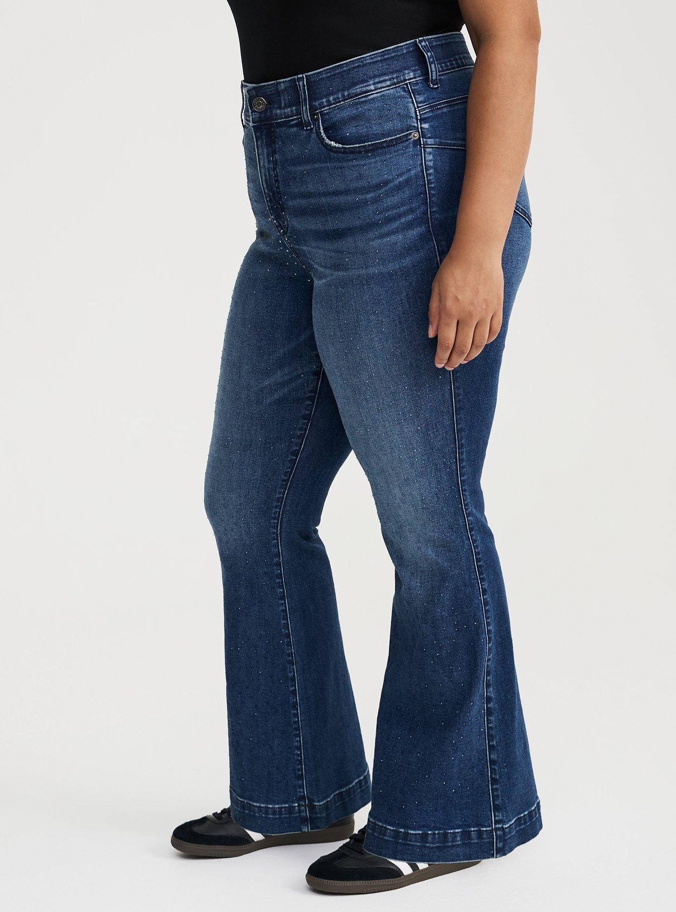 Bombshell High-Rise Rhinestone Flare Jean
