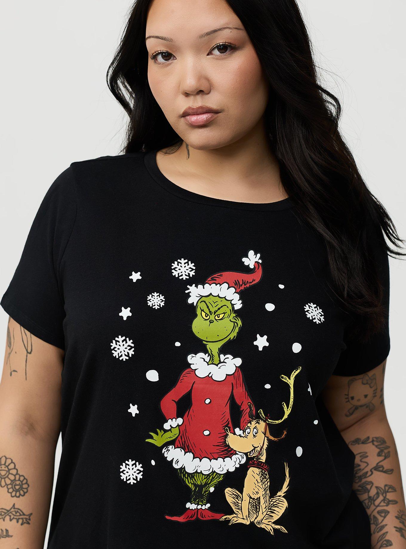 Plus Size The Grinch Lounge Tee, GRINCH AND MAX DEEP BLACK, alternate