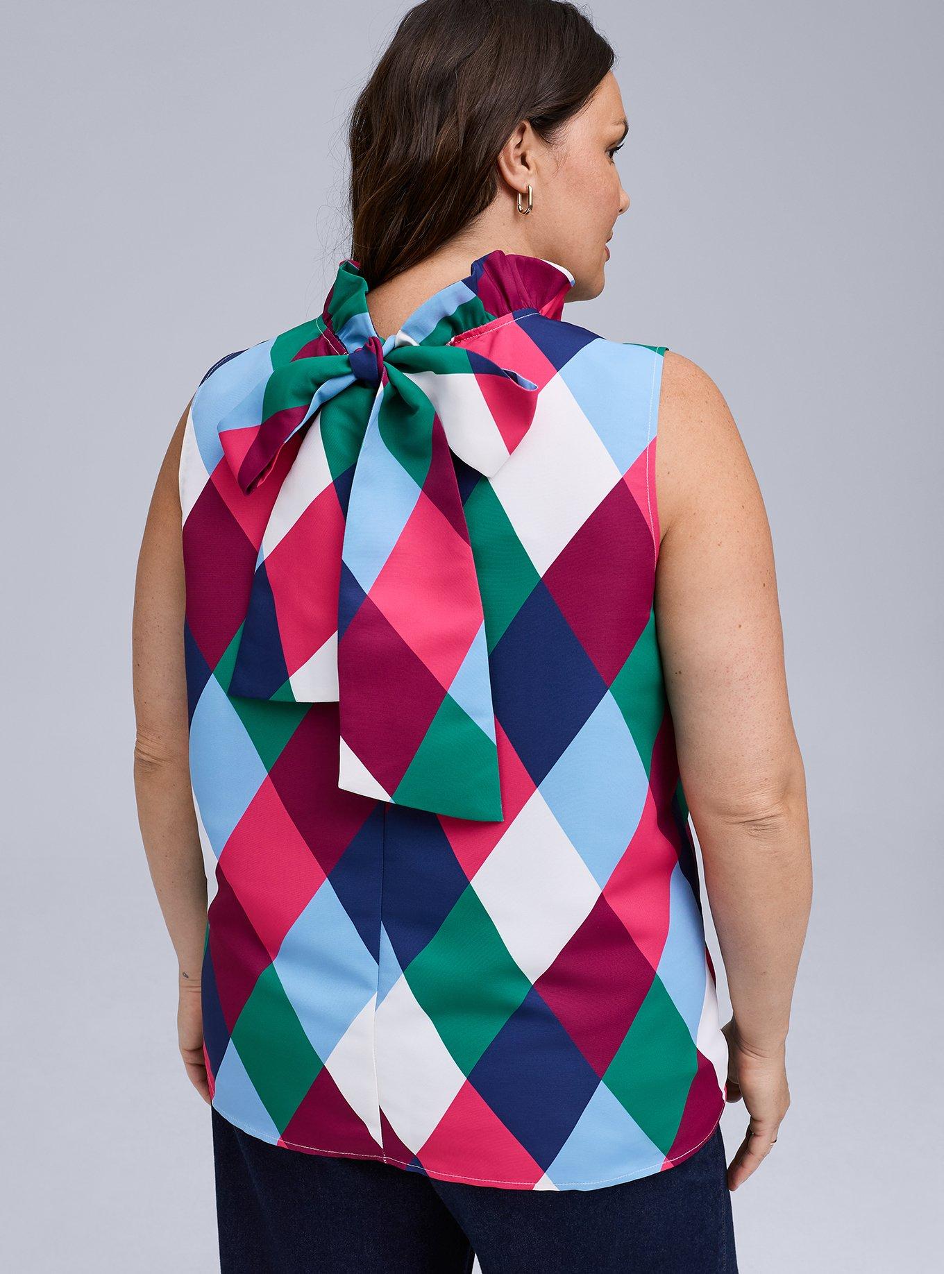 Belle Isle Ruffle Neck Bow Back Blouse