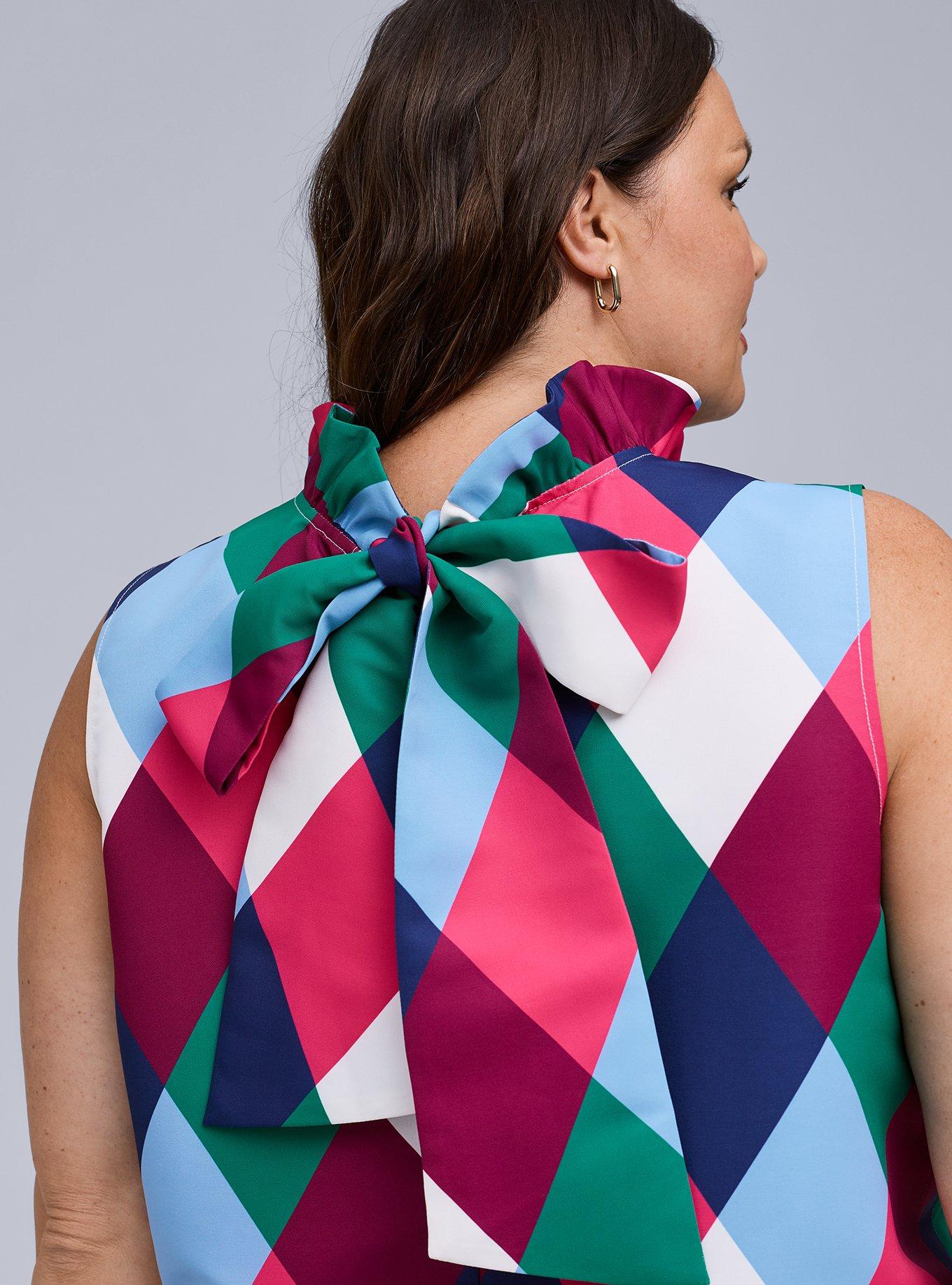 Belle Isle Ruffle Neck Bow Back Blouse