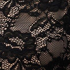 Stretch Lace V-Neck Top, DEEP BLACK, swatch