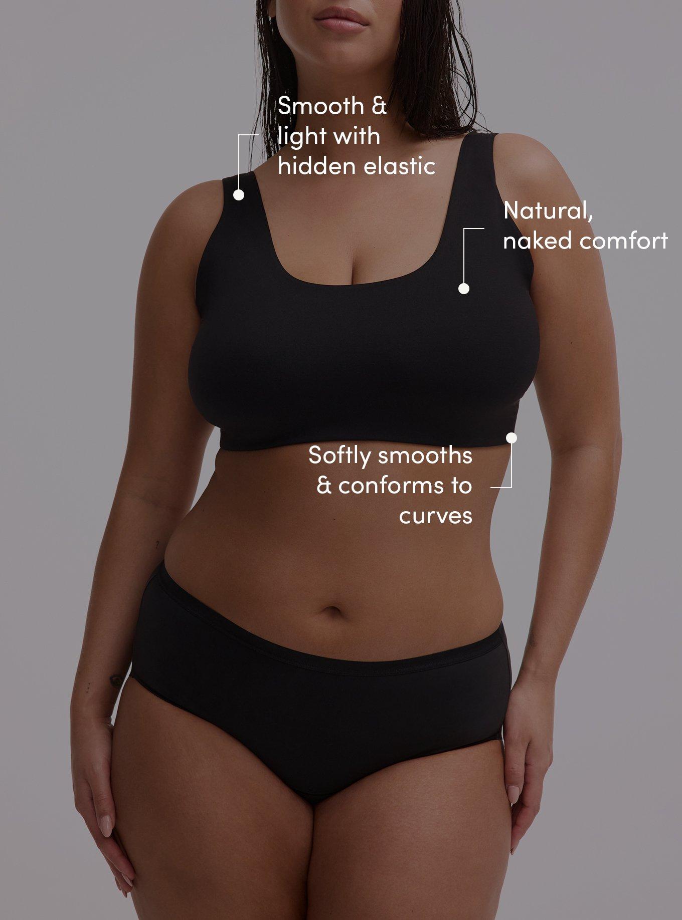 Butter Unlined Smooth Bralette, RICH BLACK, alternate