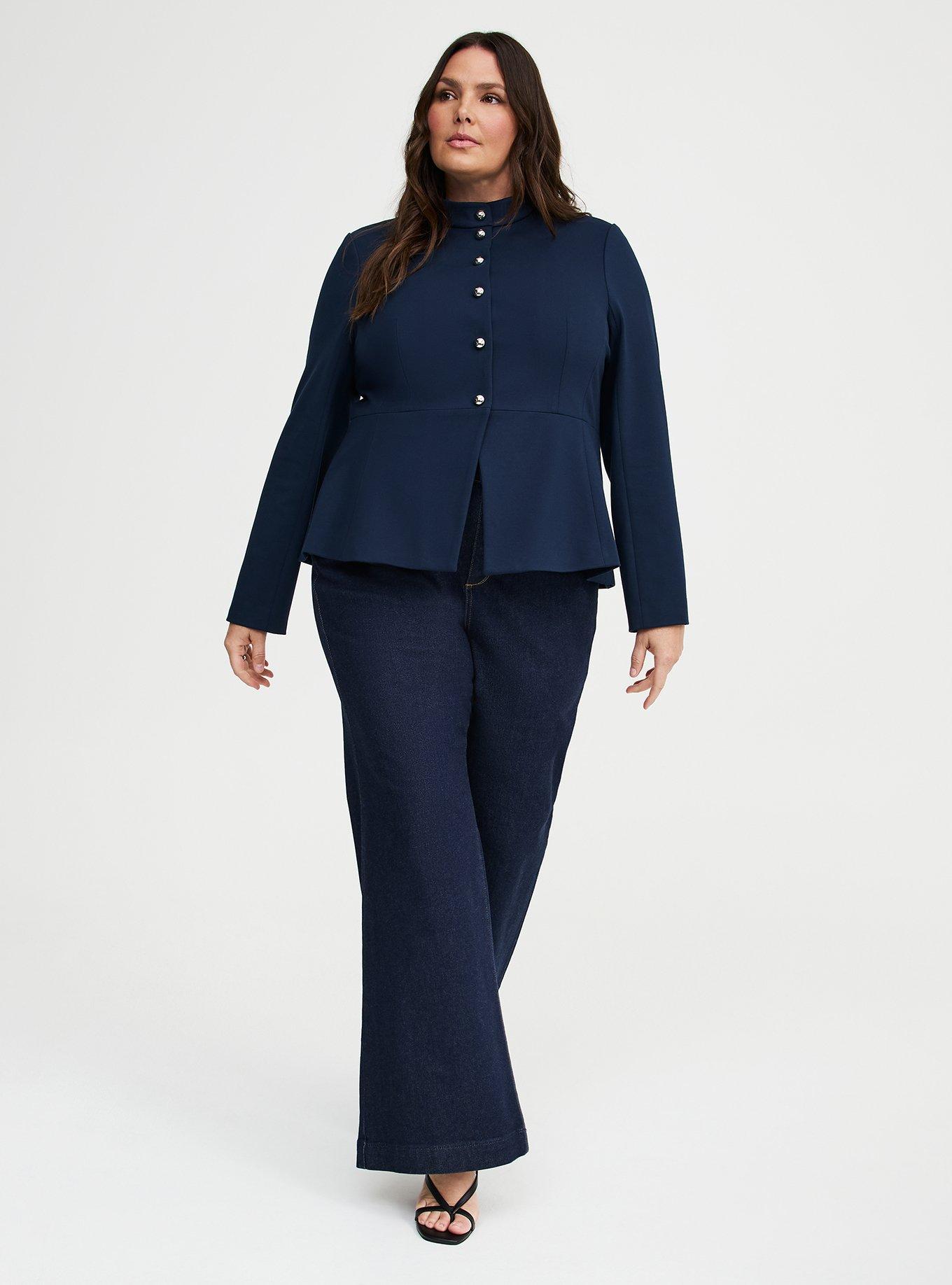 Plus Size - Ponte Peplum Jacket - Torrid