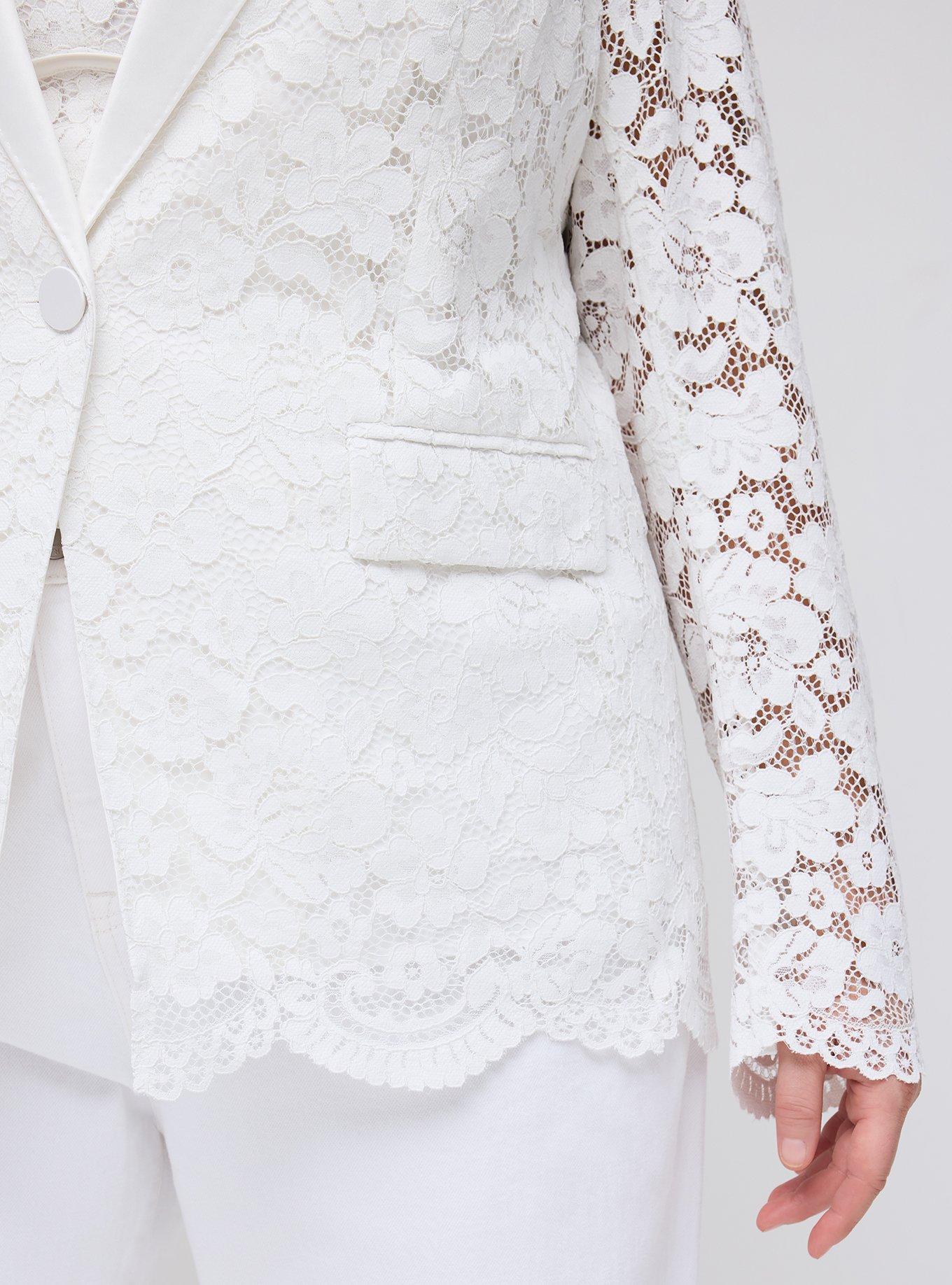 Studio Lace Classic Suit Jacket, BLANC DE BLANC, alternate