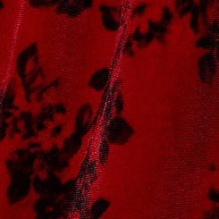 Plus Size Curved V Wire Puff Sleeve Babydoll, ROSETTA FLORAL RED, swatch