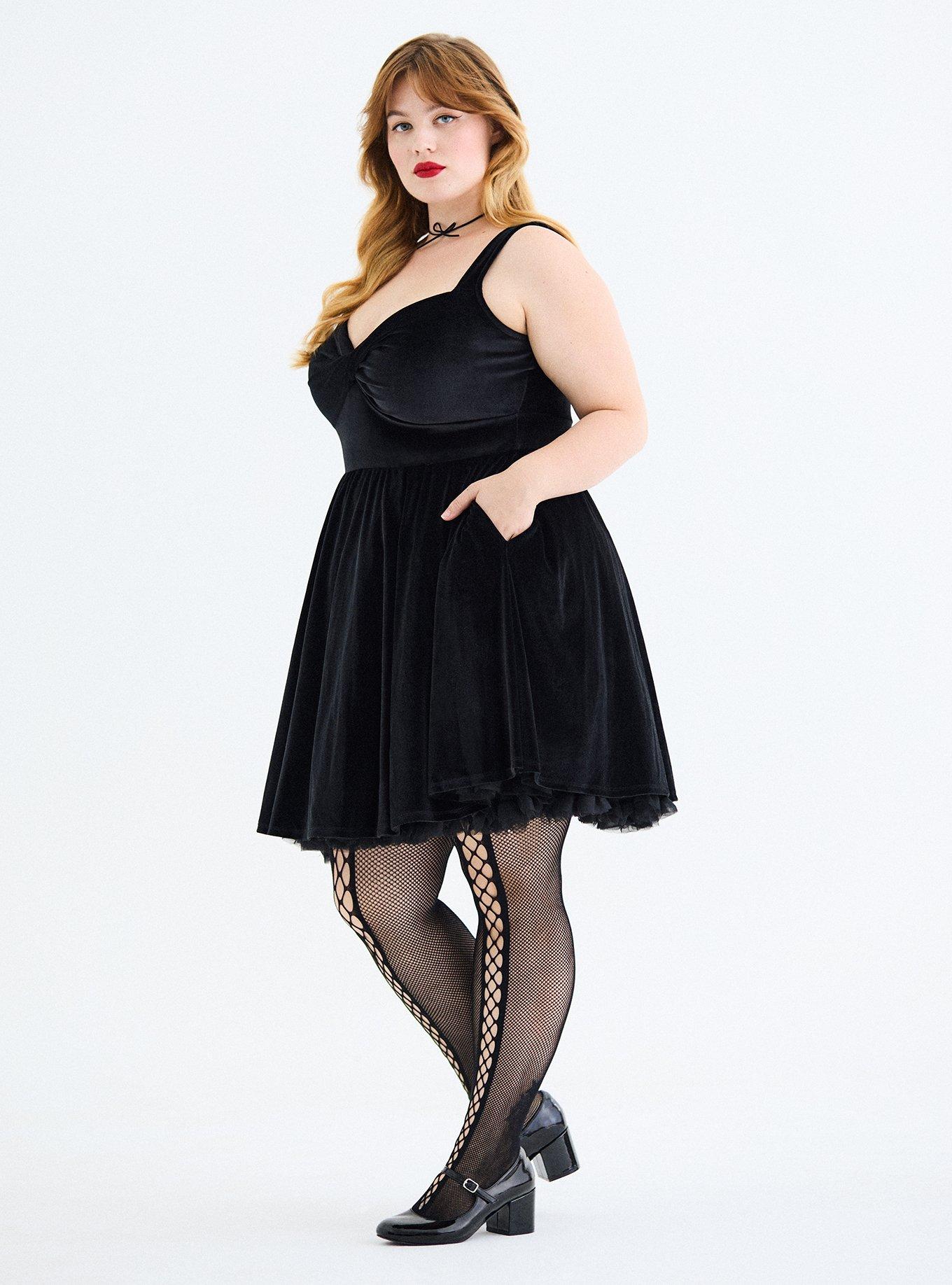 Retro Chic Twist Front Velour Swing Dress