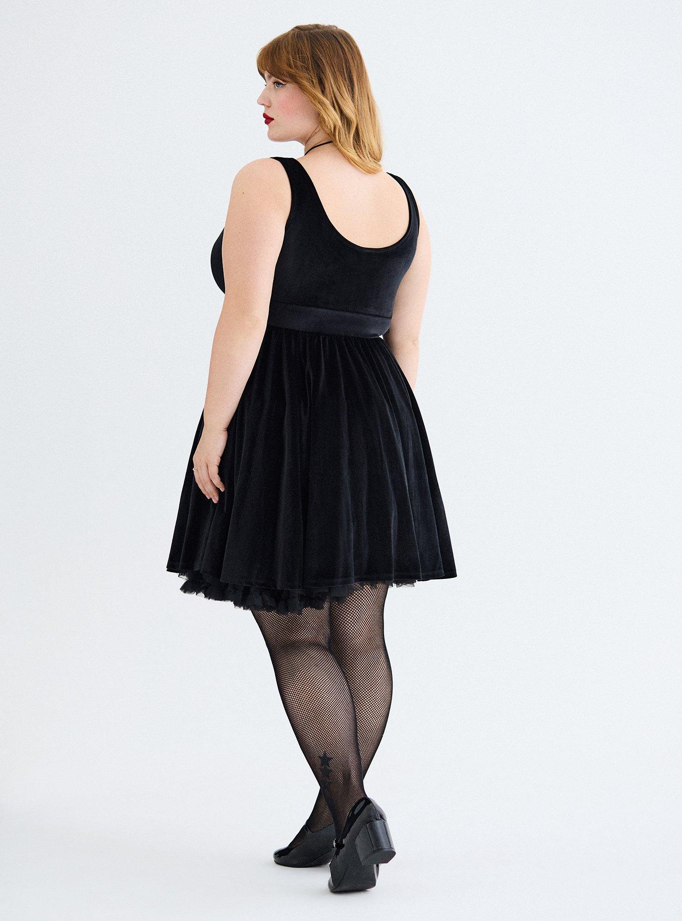 Retro Chic Twist Front Velour Swing Dress