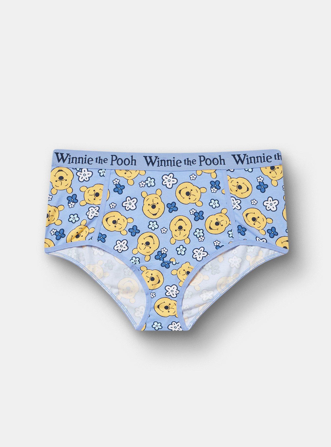 Plus Size Winnie The Pooh Mid-Rise Cotton Brief Panty, MULTI, hi-res