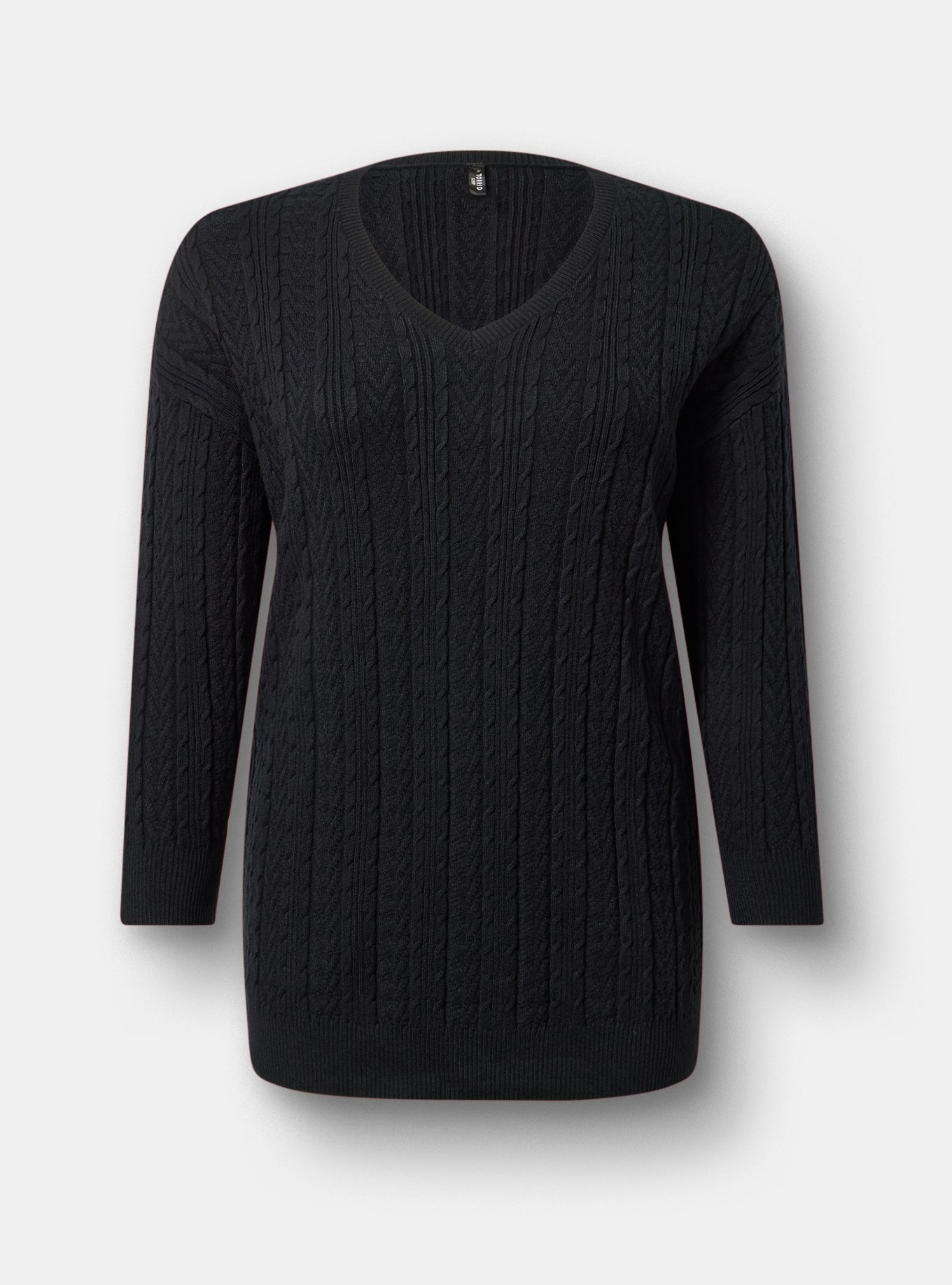 Cable Lounge Dress, DEEP BLACK, flat