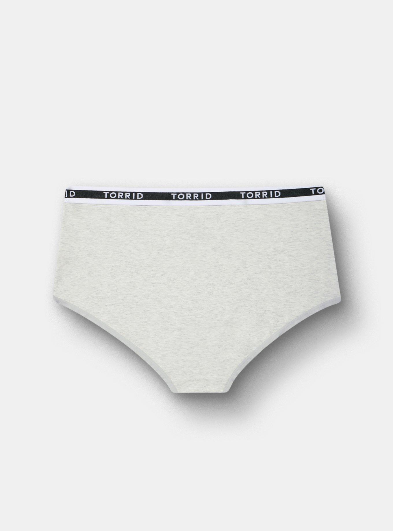 Cotton Mid-Rise Brief Panty, TRUE LIGHT HEATHER GREY, alternate