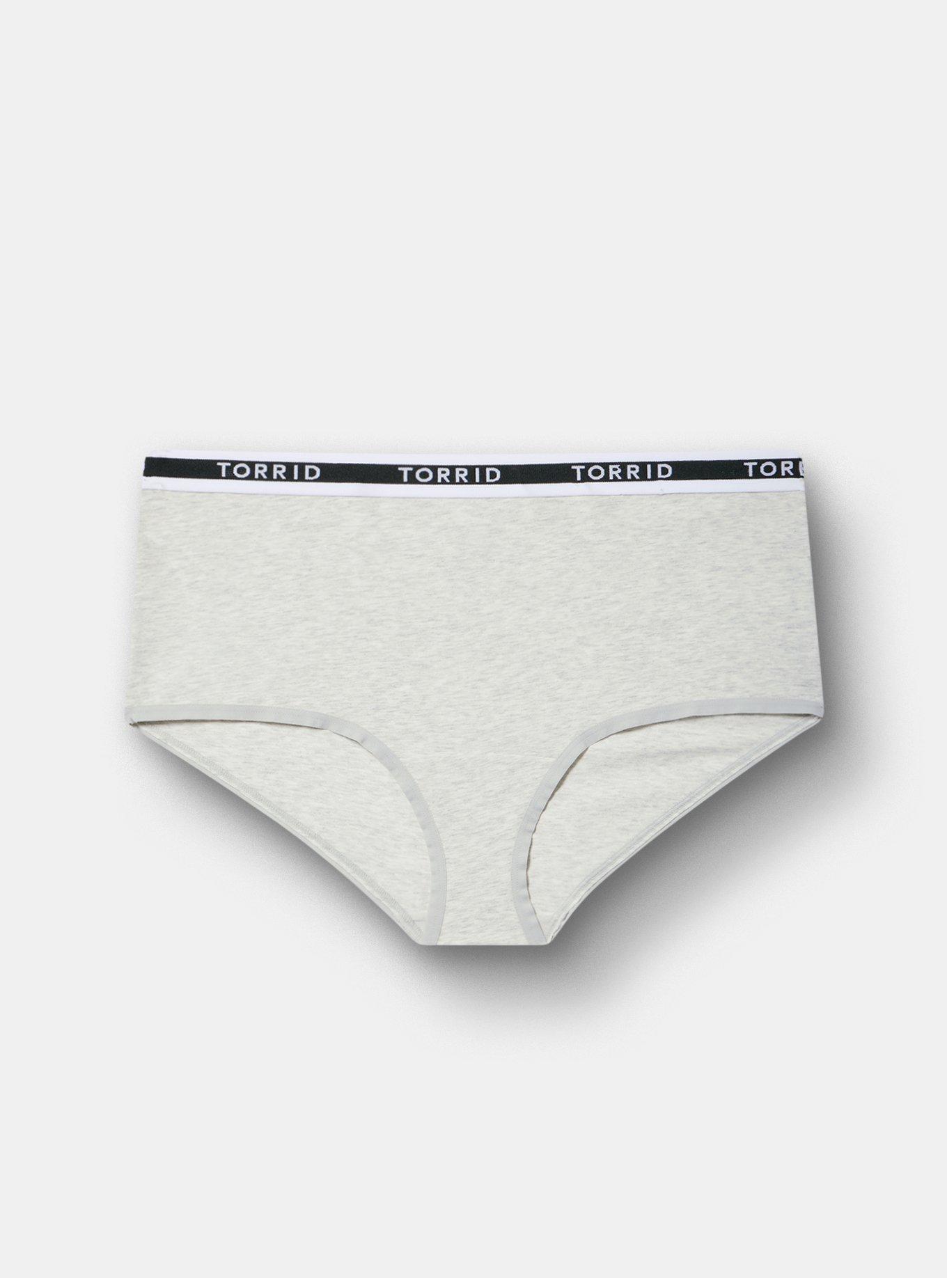 Cotton Mid-Rise Brief Panty, TRUE LIGHT HEATHER GREY, hi-res