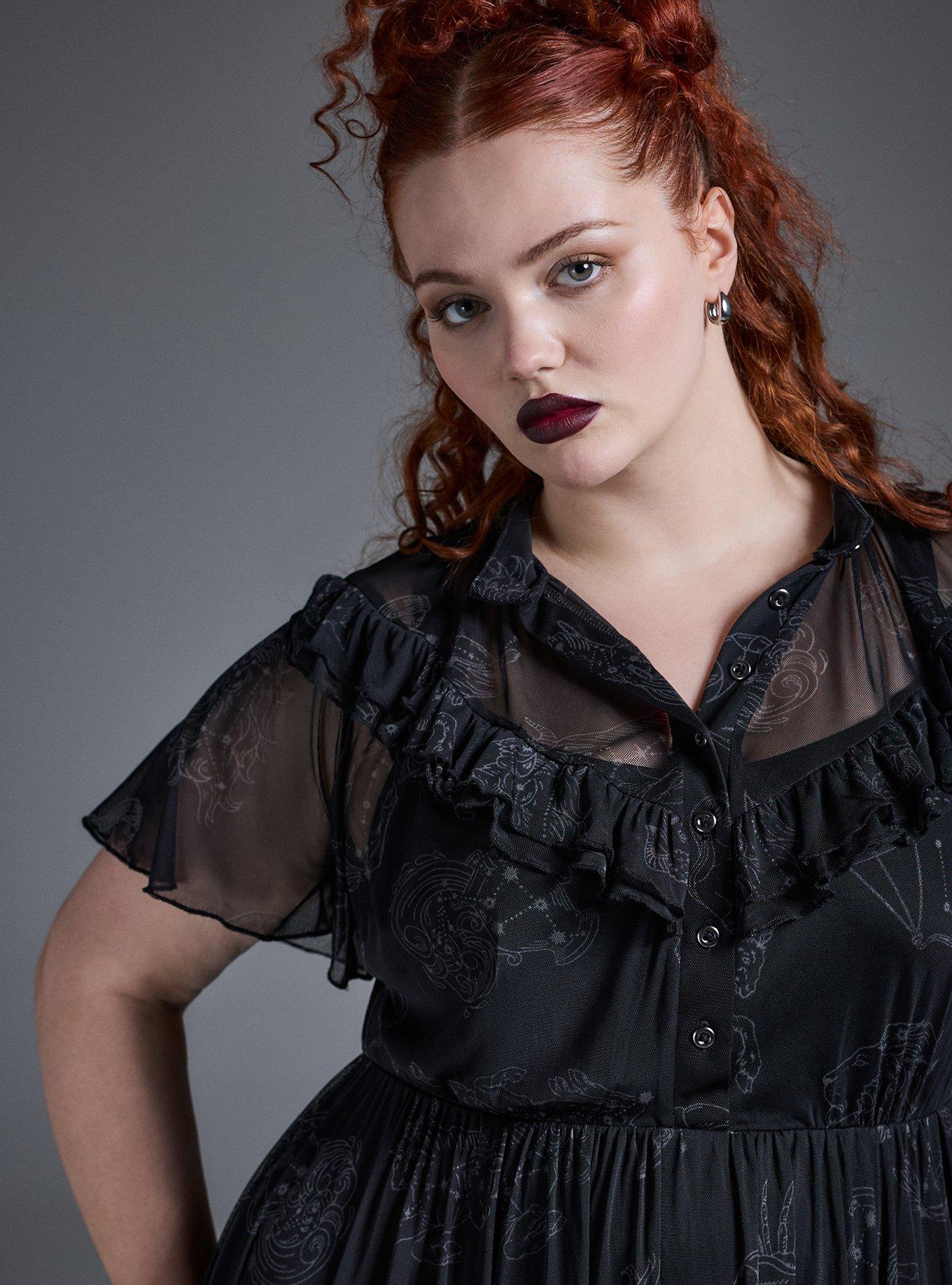 Nightfall Tiered Mesh Midi Dress