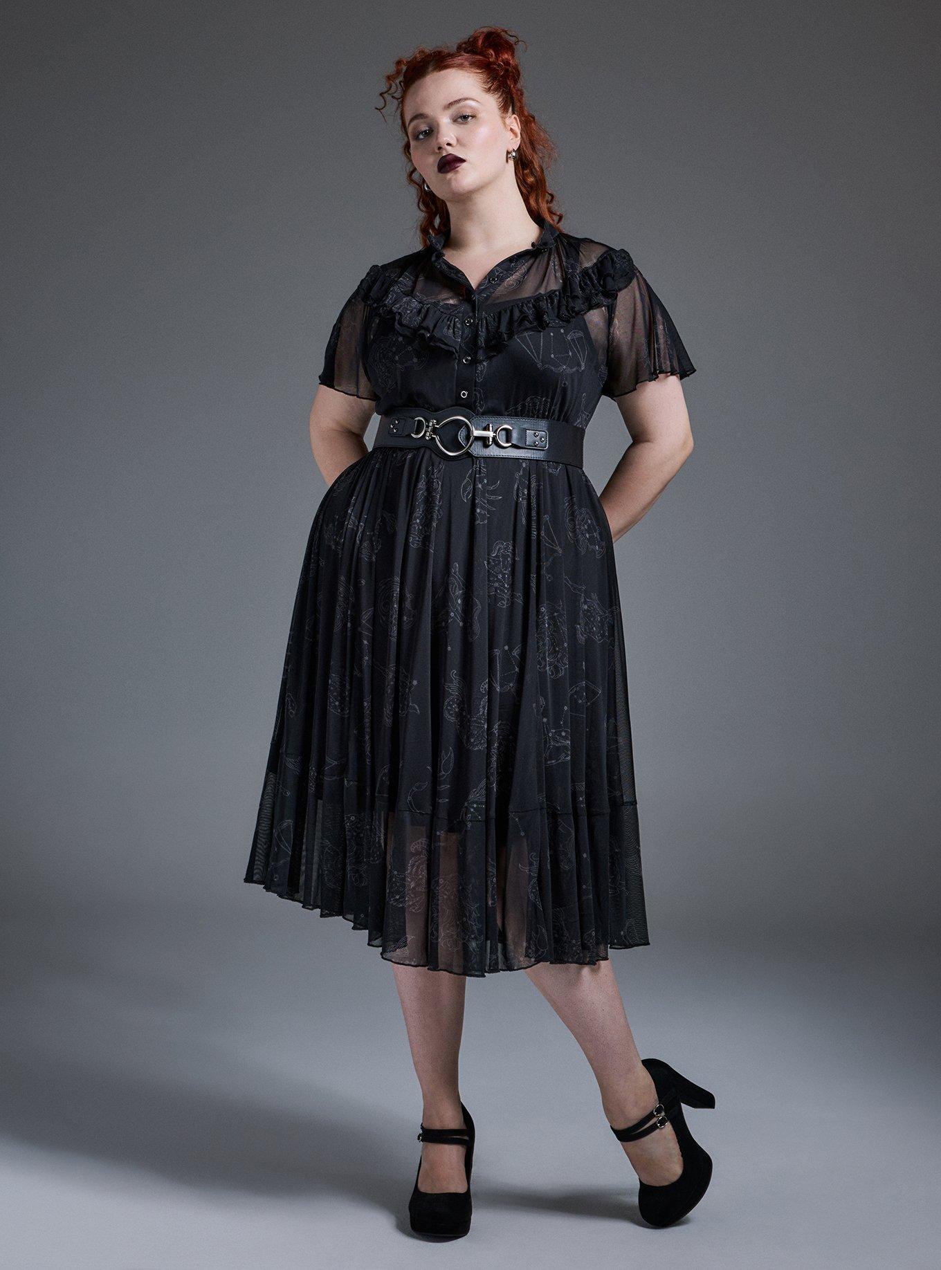 Nightfall Tiered Mesh Midi Dress