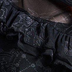 Nightfall Tiered Mesh Midi Dress, ZODIAC CELESTIAL DEEP BLACK, swatch