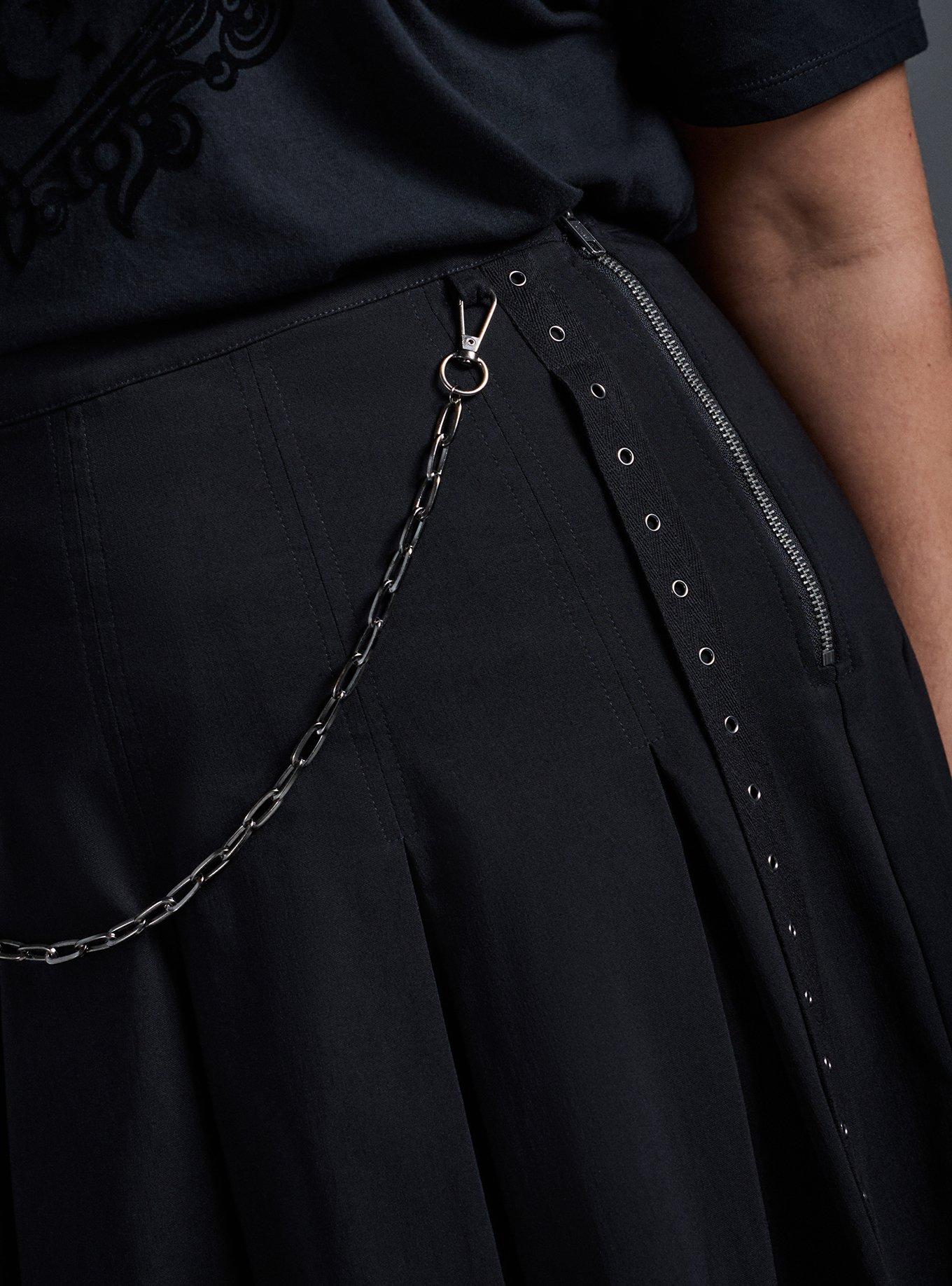 Nightfall Pleated Metal Detail Mini Skirt