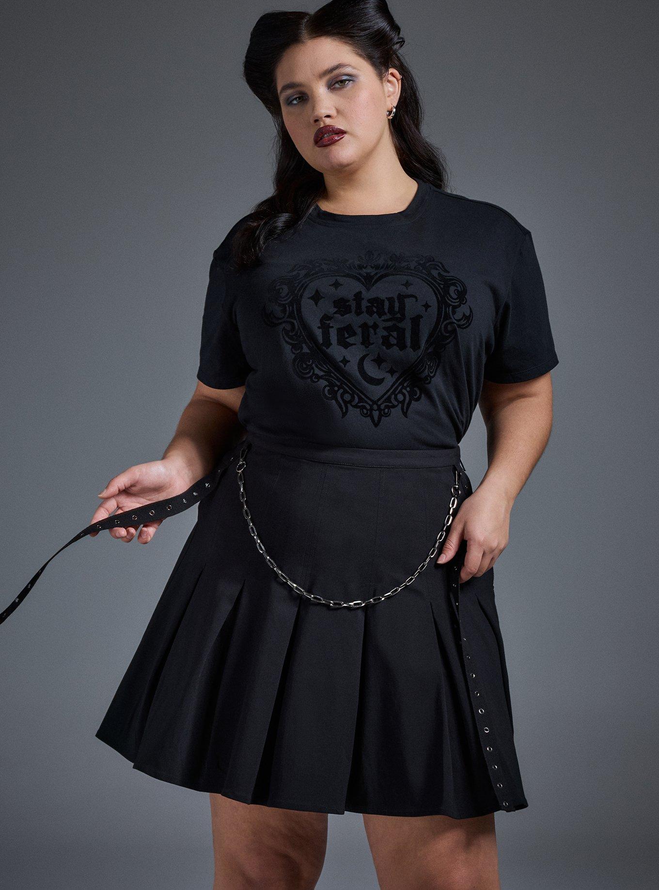 Nightfall Pleated Metal Detail Mini Skirt
