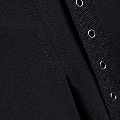 Nightfall Pleated Metal Detail Mini Skirt, DEEP BLACK, swatch