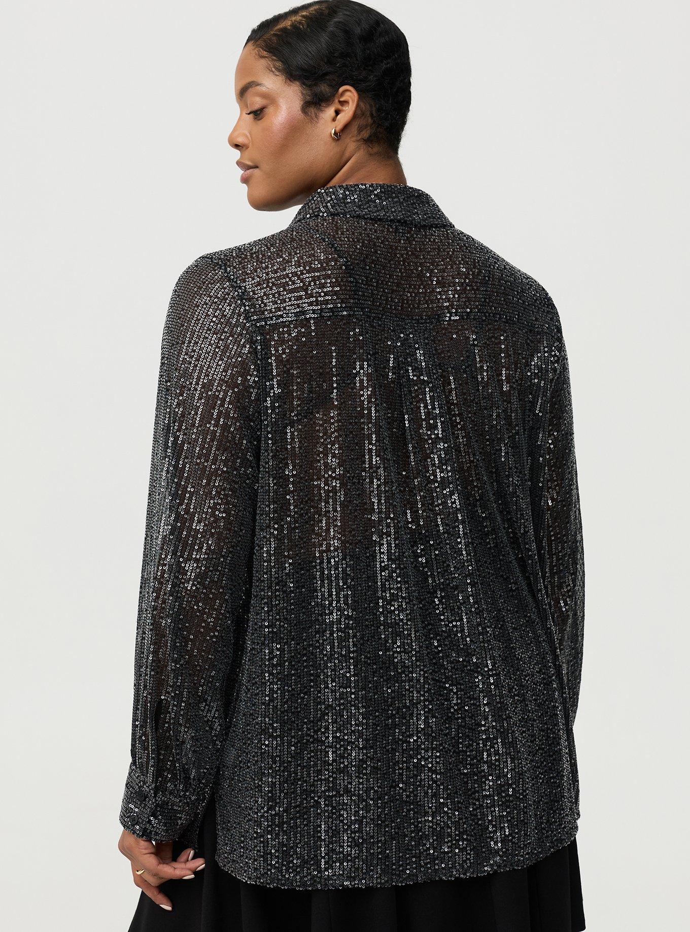 Sequin Button-Up Tunic