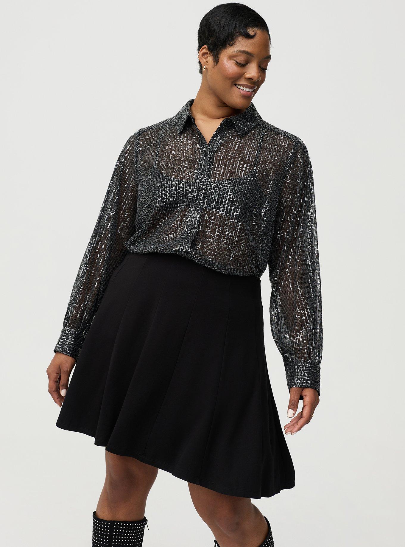 Sequin Button-Up Tunic