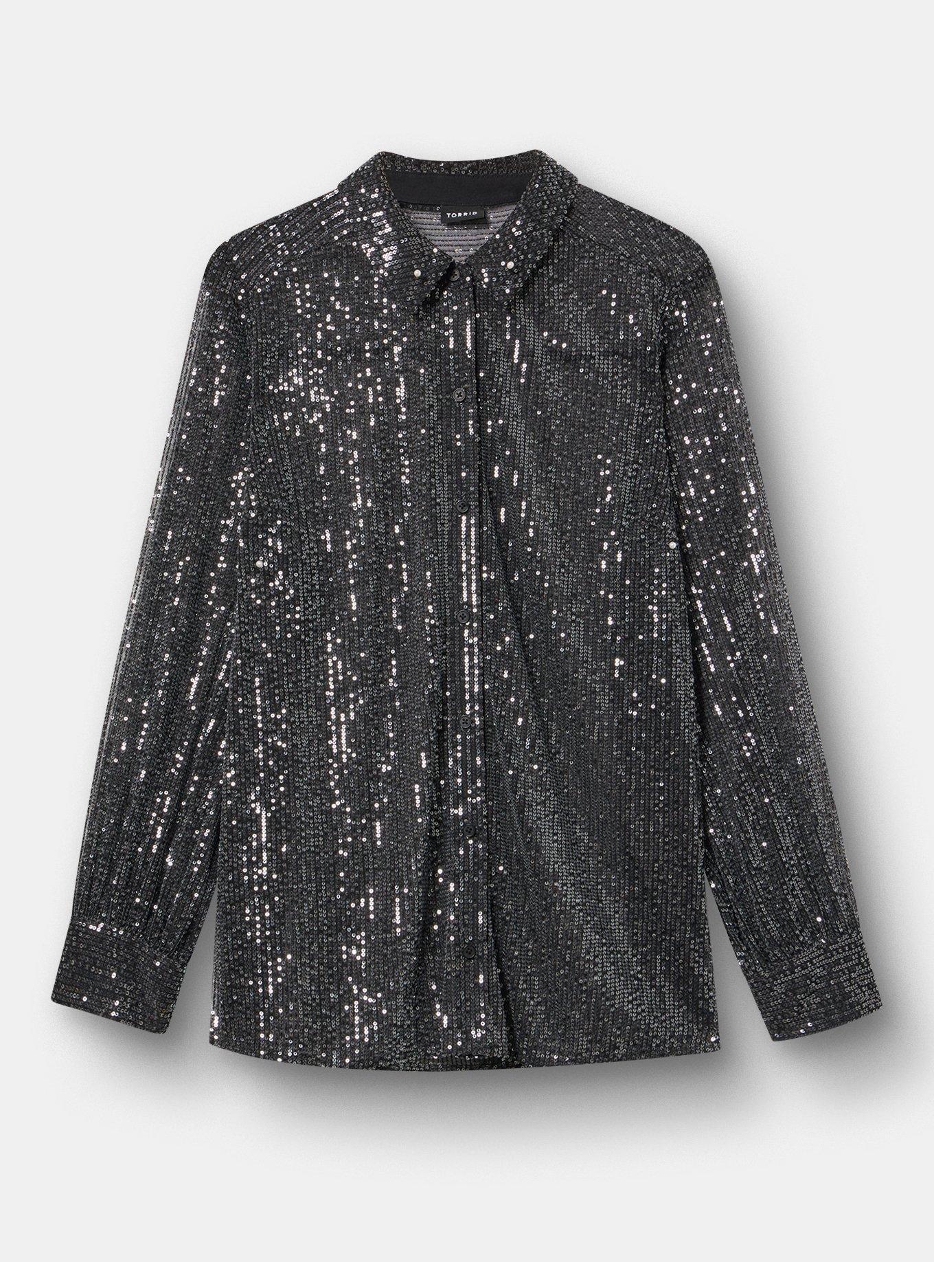Sequin Button-Up Tunic