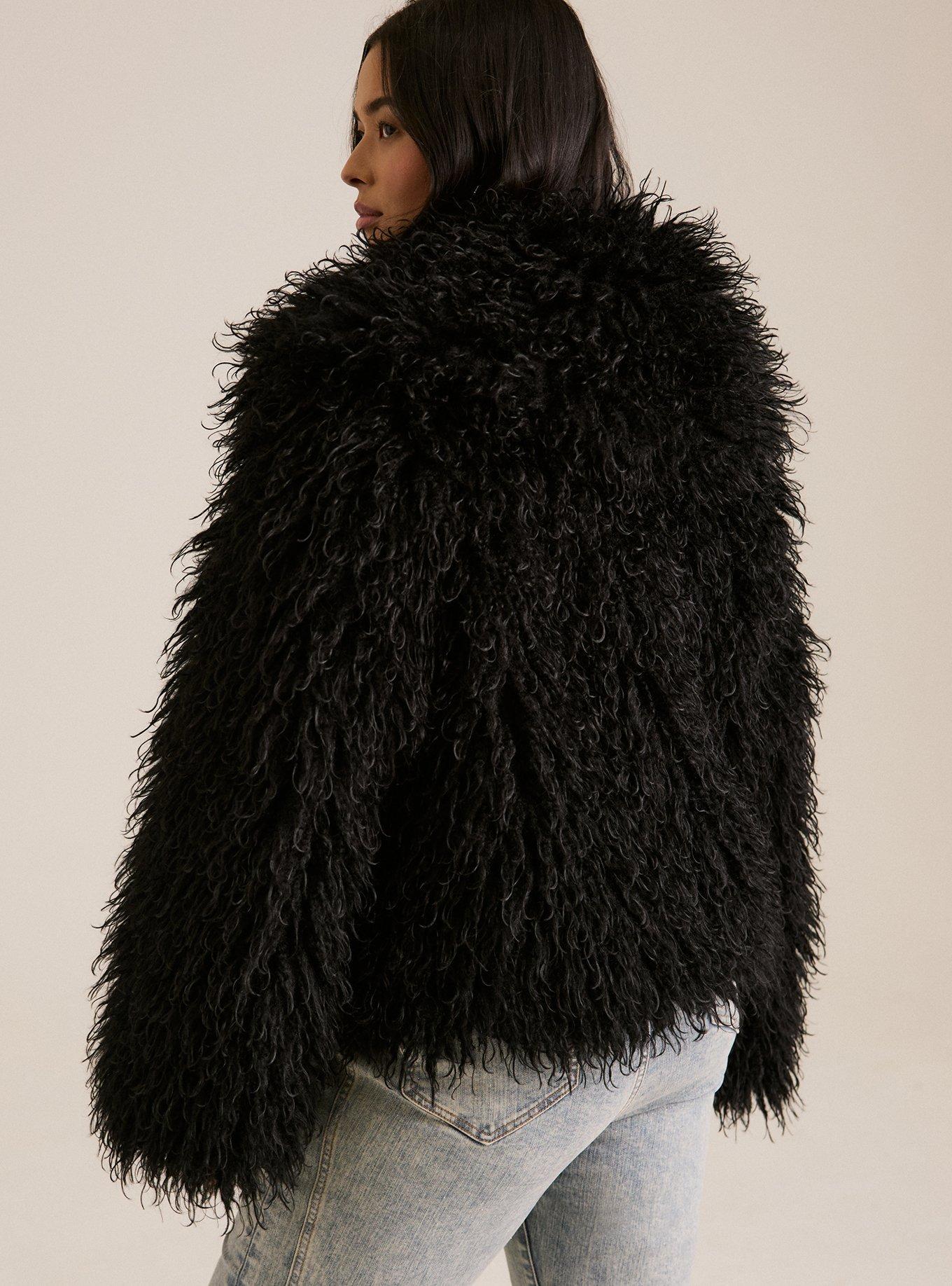 Festi Wide Collar Faux Fur Jacket
