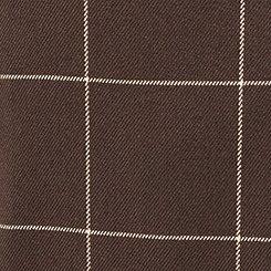 Plus Size Studio Relaxed Wide Leg Twill Pant, THIN PANE PLAID BROWN, swatch