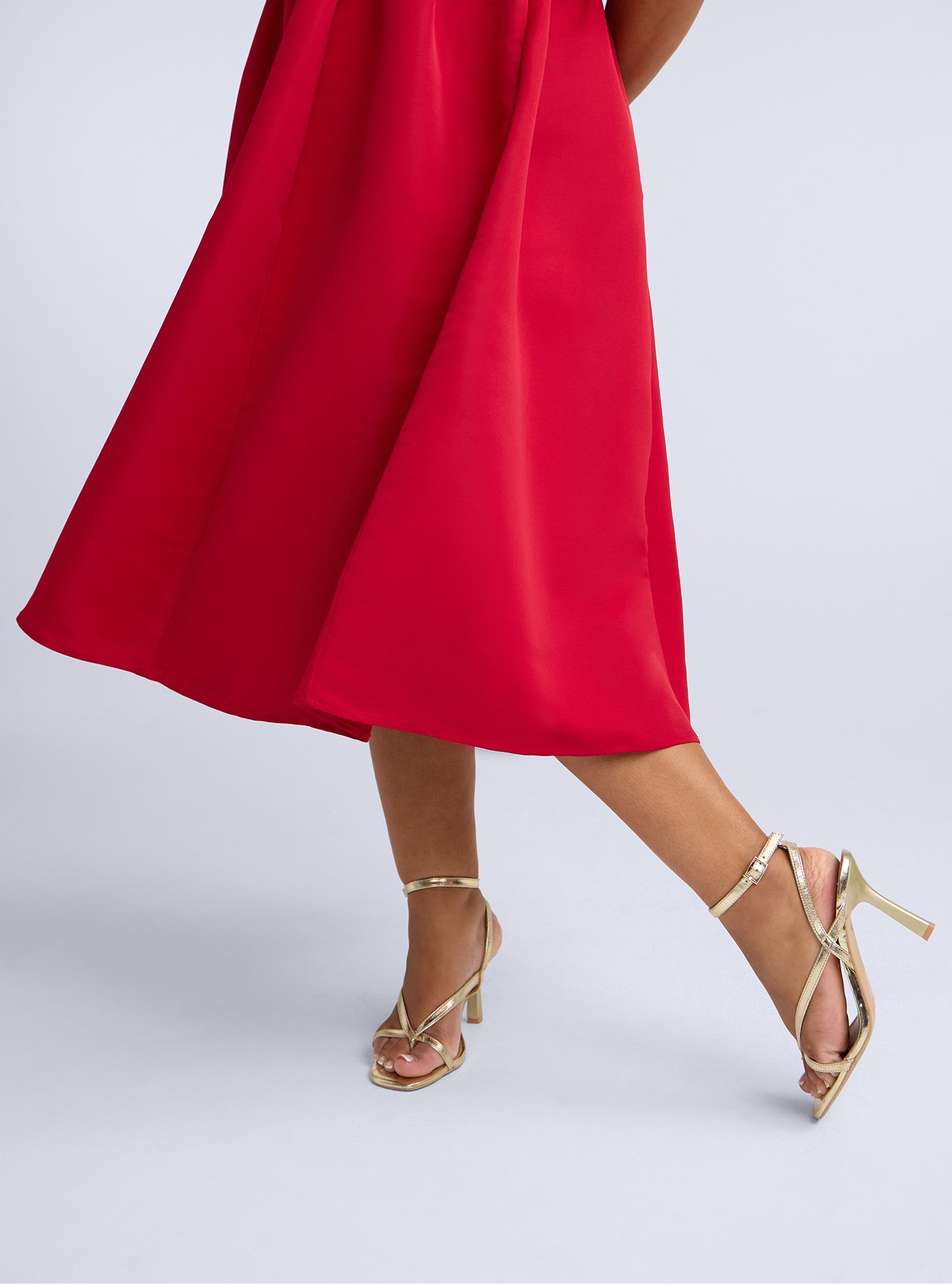 Belle Isle Bow Detail Midi Dress, JESTER RED, alternate