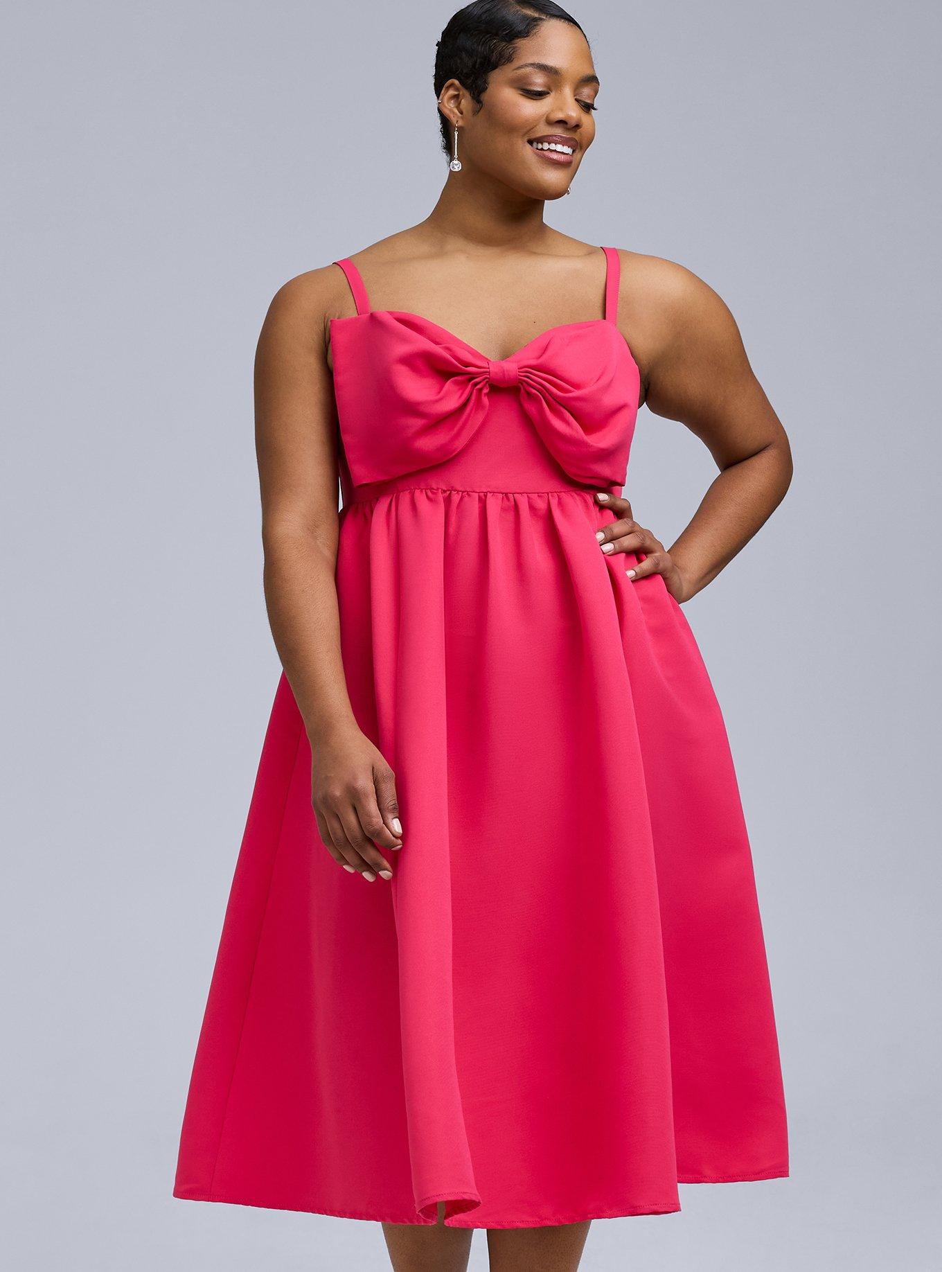 Plus Size - Belle Isle Bow Midi Dress - Torrid