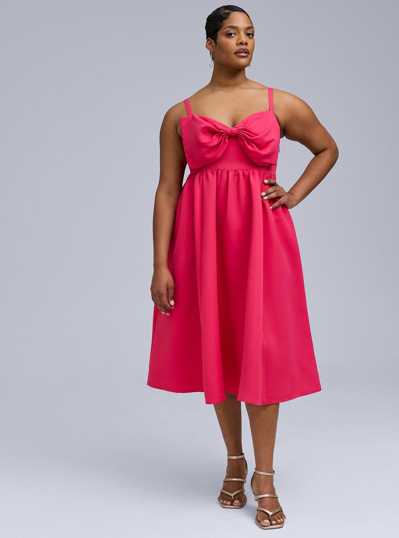 Plus Size - Belle Isle Bow Midi Dress - Torrid