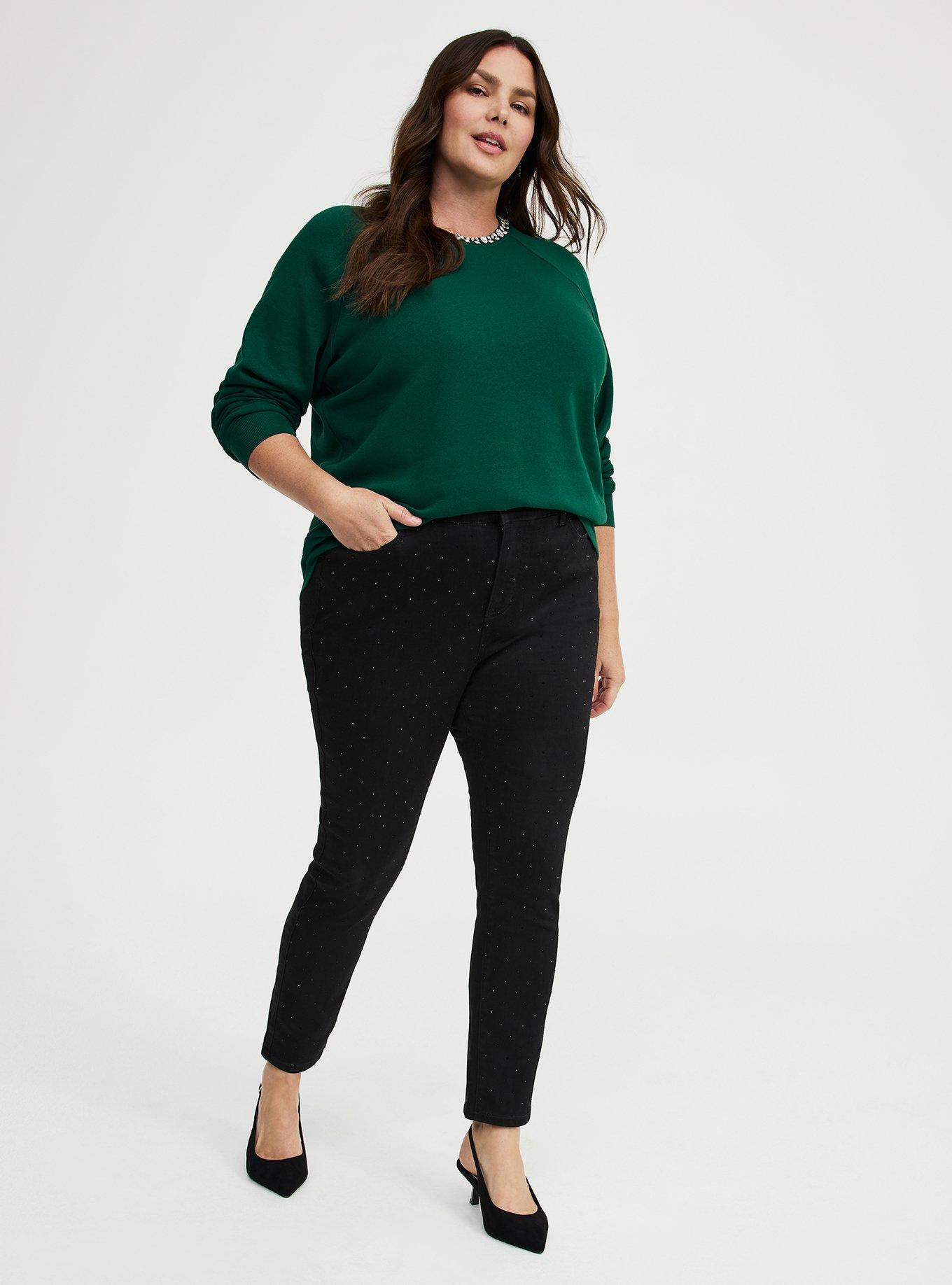 Cozy Fleece Rhinestone Crew Sweatshirt