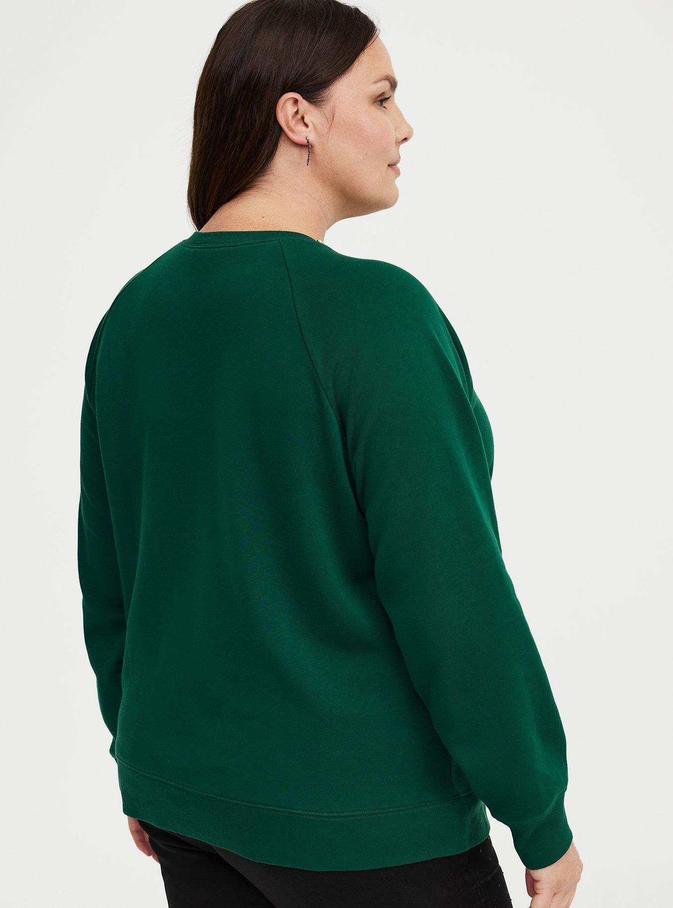 Cozy Fleece Rhinestone Crew Sweatshirt