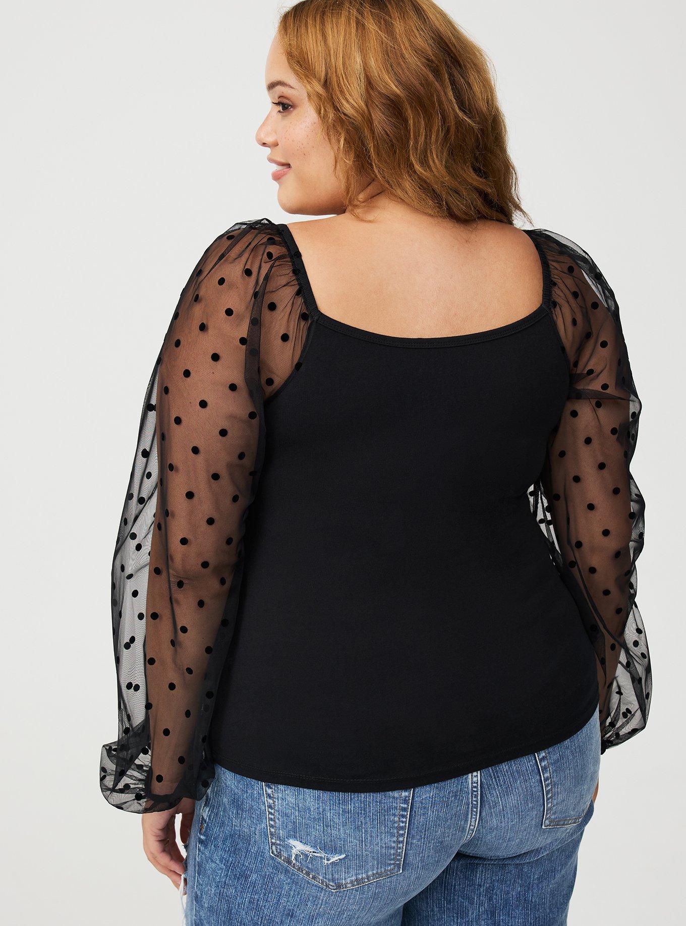 Foxy Sweetheart Organza Blouson Sleeve Top