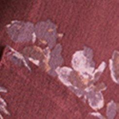 Plus Size Festi Button-Up Cotton Shirt, LOVELY FLORAL RUST RED MAHOGANY, swatch