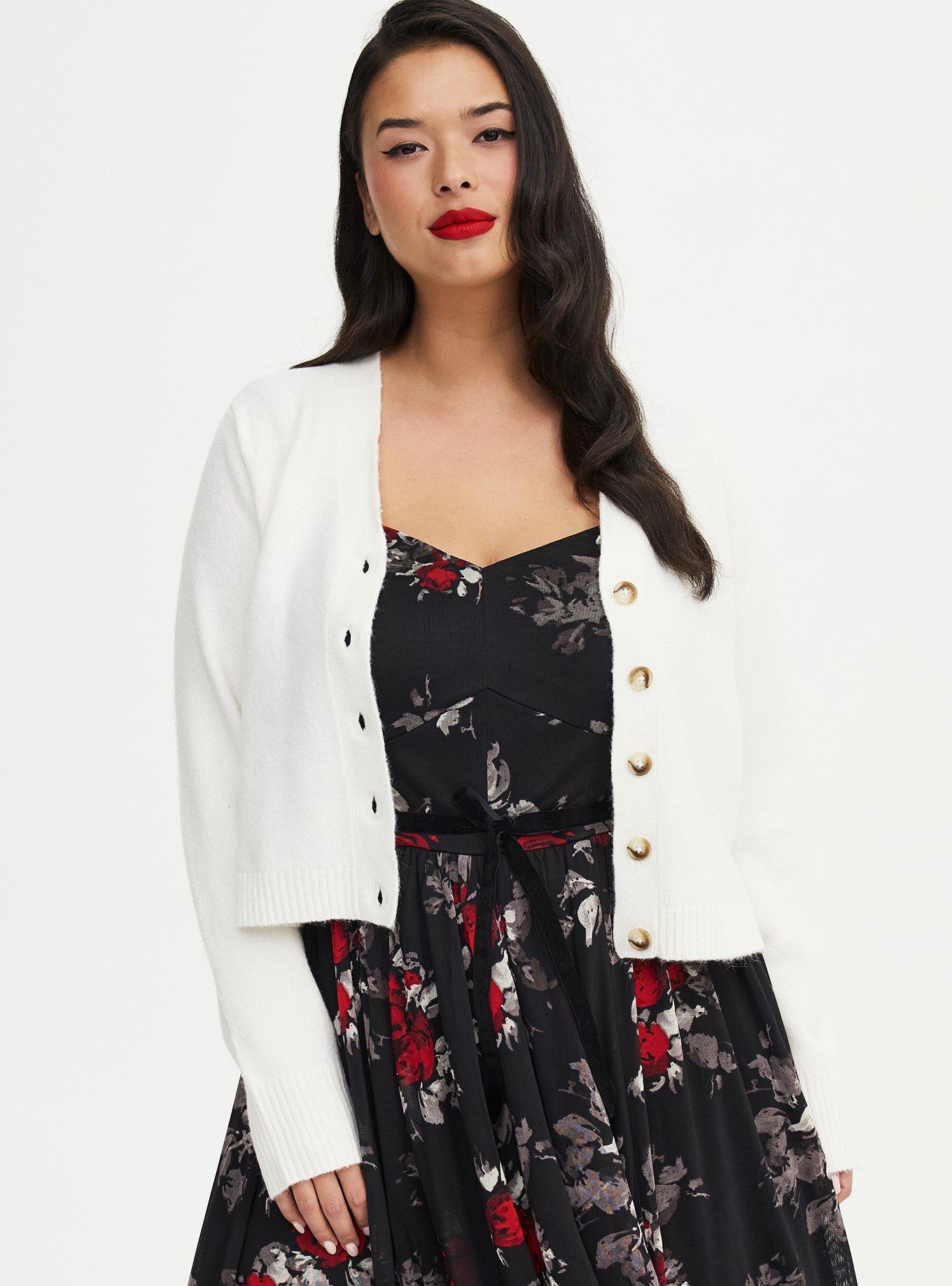 Retro Chic Removable Faux Fur Trim Cardigan