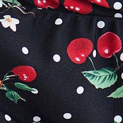 Retro Chic Halter Swim Dress, CHEERY CHERRY DEEP BLACK, swatch