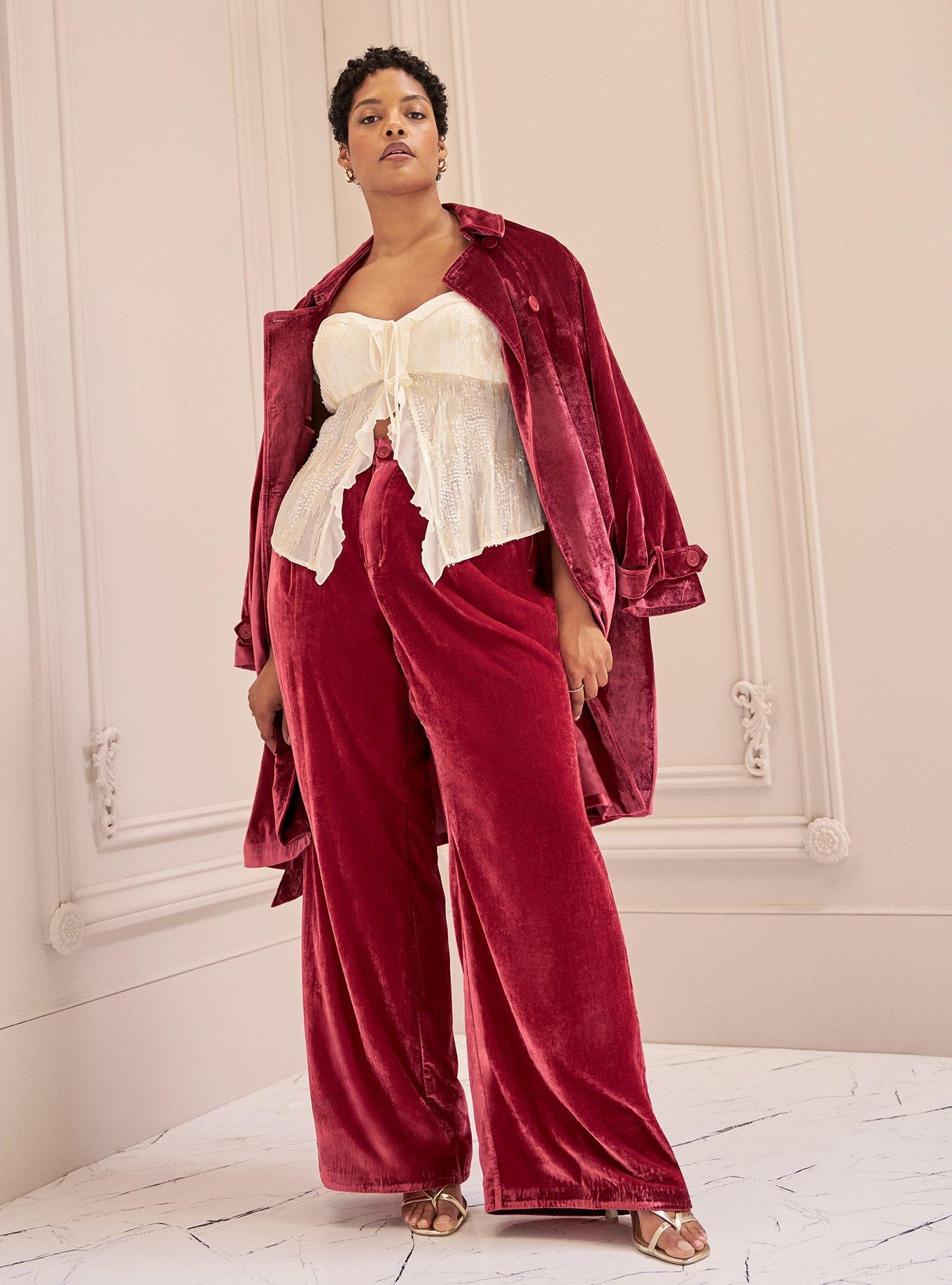 Studio Velvet Relaxed Wide Leg Trouser