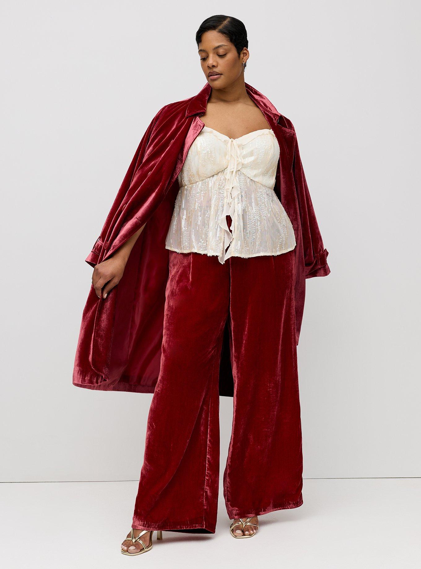 Studio Velvet Relaxed Wide Leg Trouser