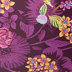 High-Waist Ruched Swim Bottom, PUNCHY FLORAL EGGPLANT, swatch