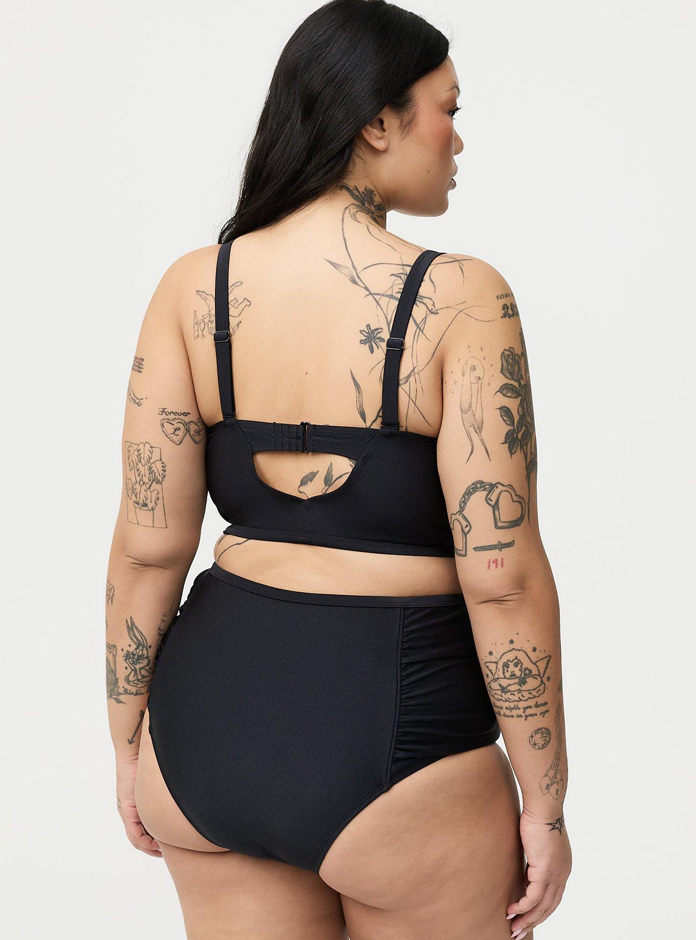 Corset Shine Cheeky Swim Bottom, BLACK SHINE SWIM, alternate