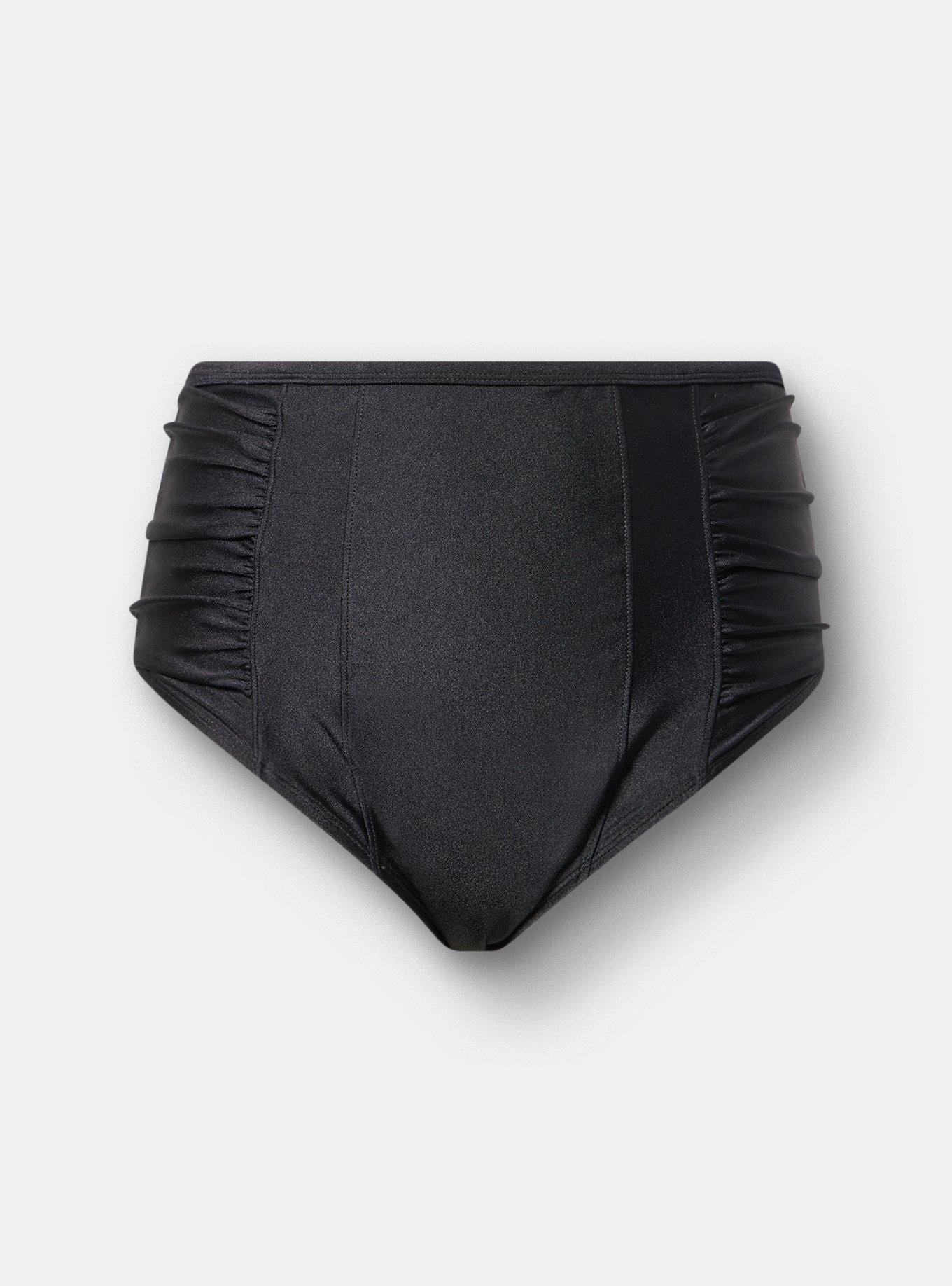 Corset Shine Cheeky Swim Bottom, BLACK SHINE SWIM, hi-res