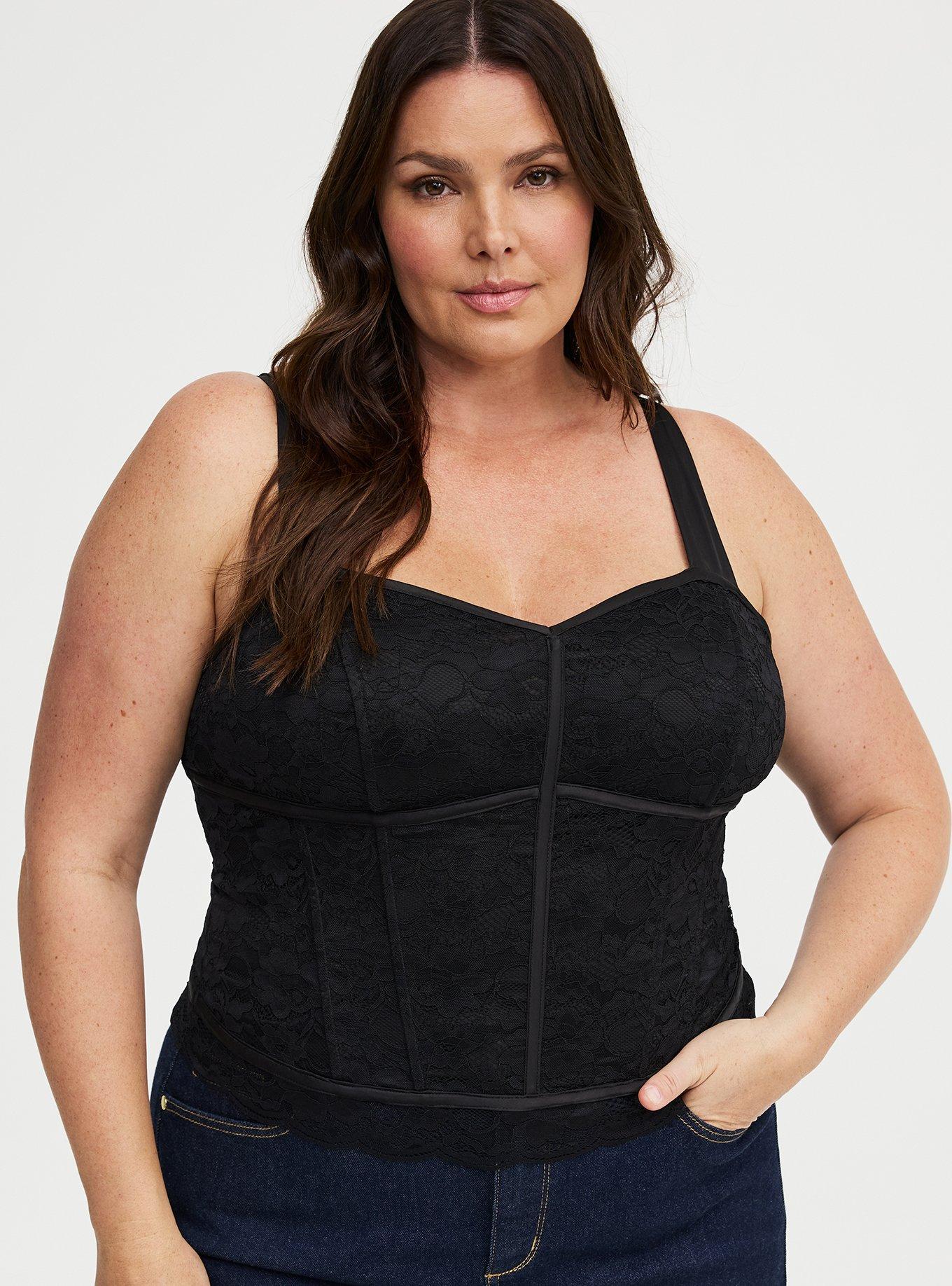 Plus Size - Studio Lace Satin Corset Top - Torrid
