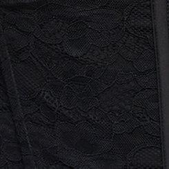Plus Size Studio Lace Satin Corset Top, DEEP BLACK, swatch