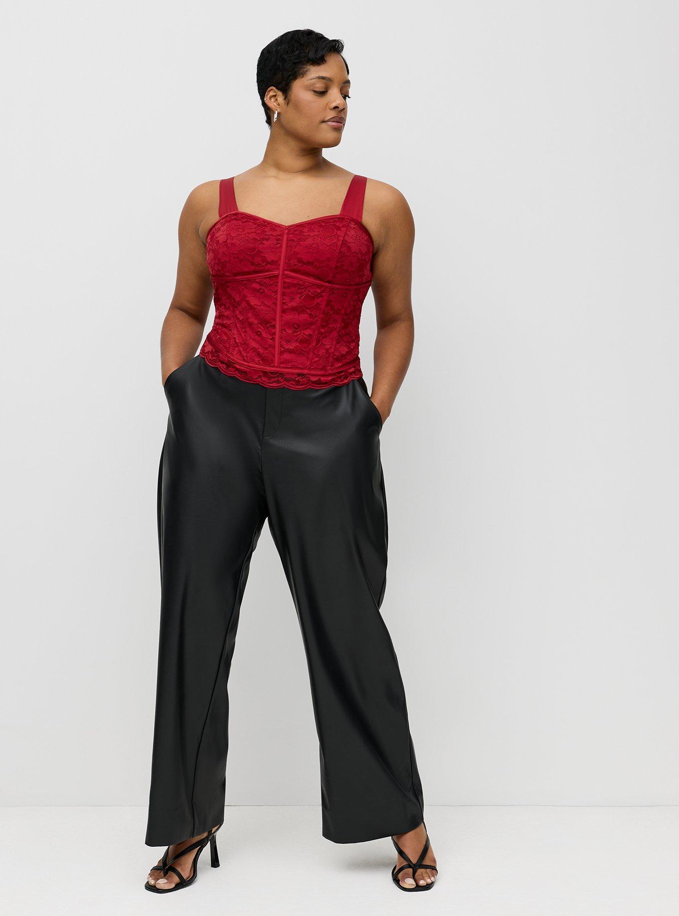 Lace Satin Corset Top