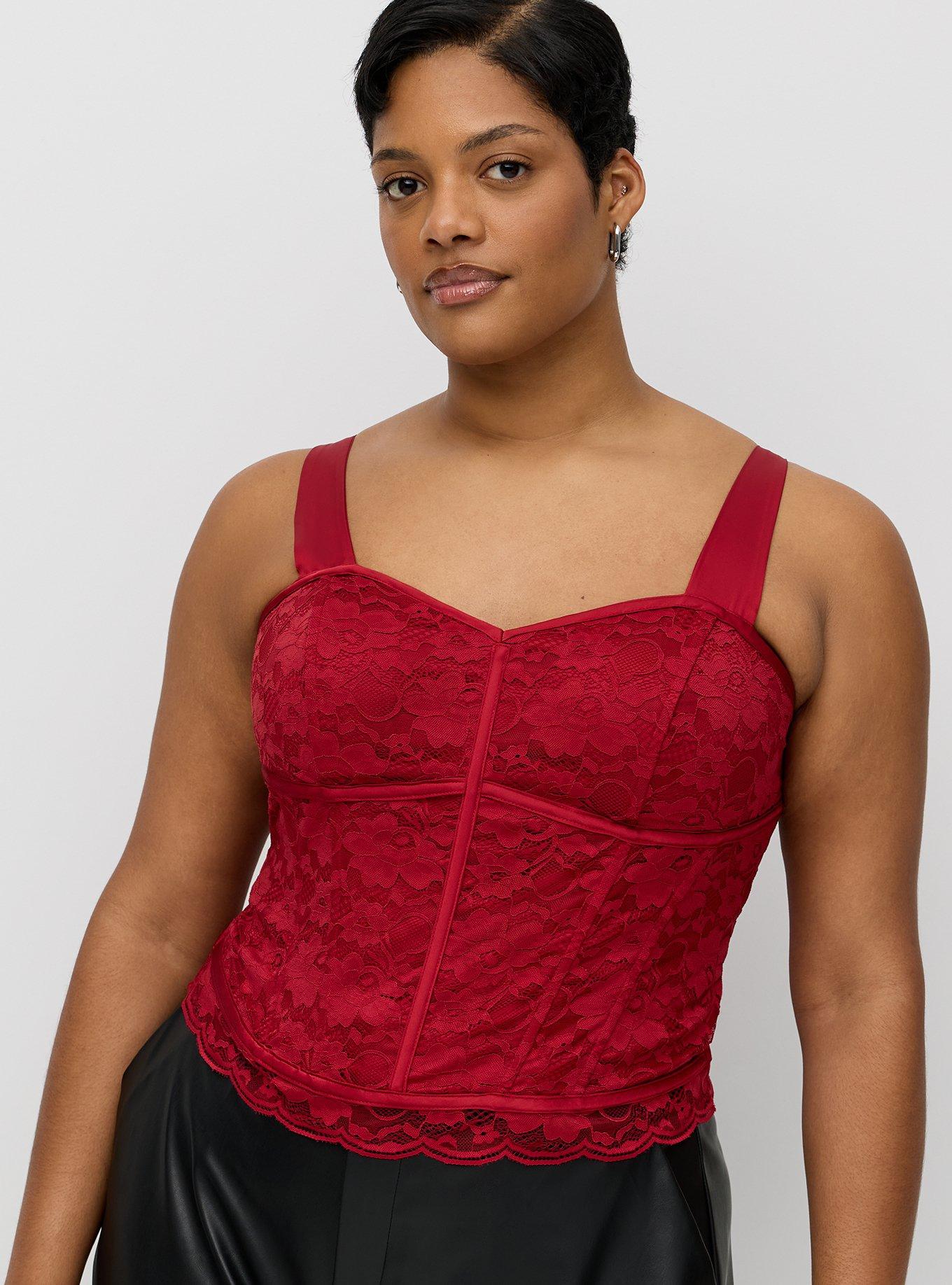 Lace Satin Corset Top