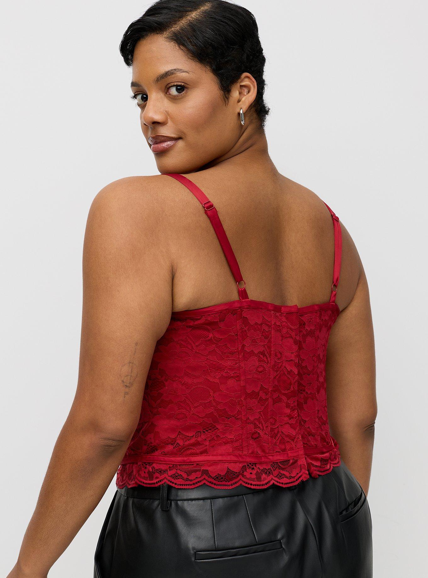 Lace Satin Corset Top