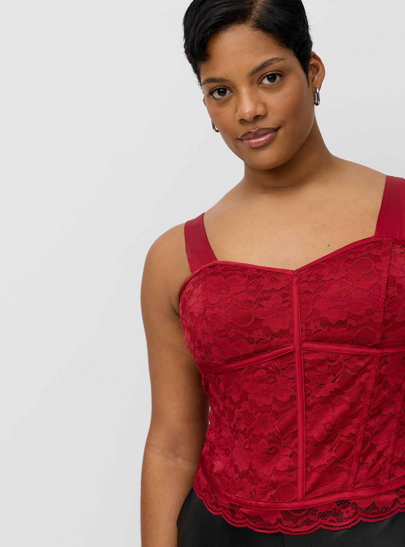 Lace Satin Corset Top