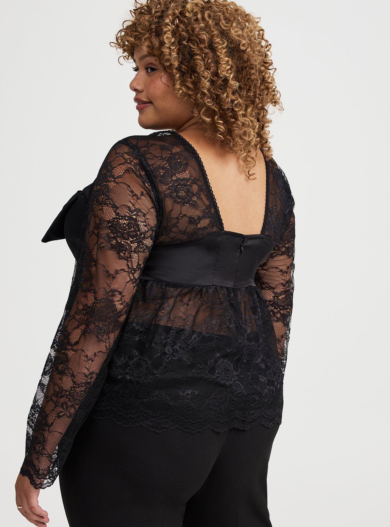 Studio Satin Bow Lace Top