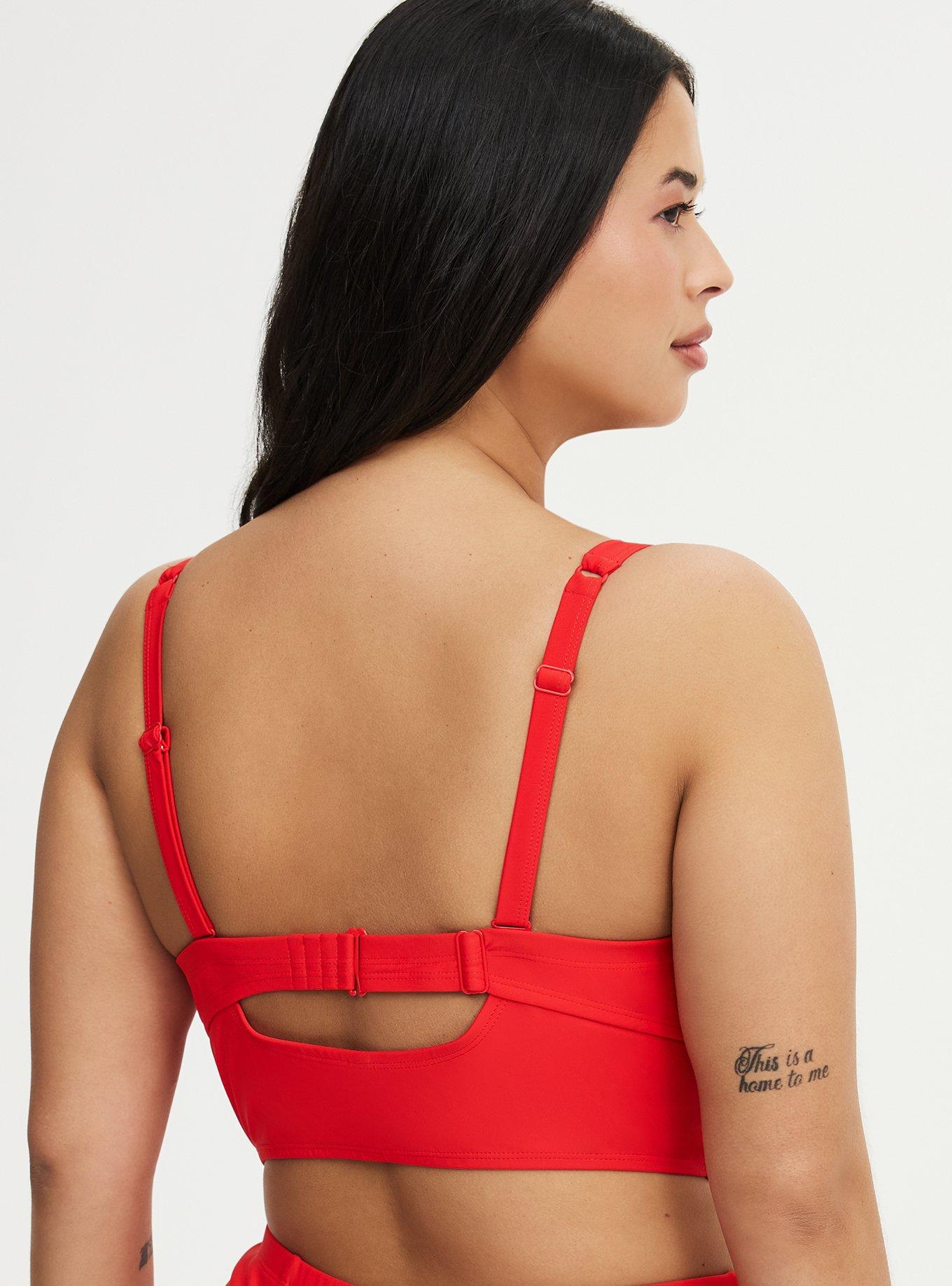 Underwire Strappy Front Bikini Top, LADY BUG SWIM, alternate